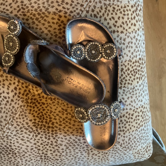 Italian cork heel with flash Womens sandal 10 - NWT By A. Giannetti - Picture 2 of 3